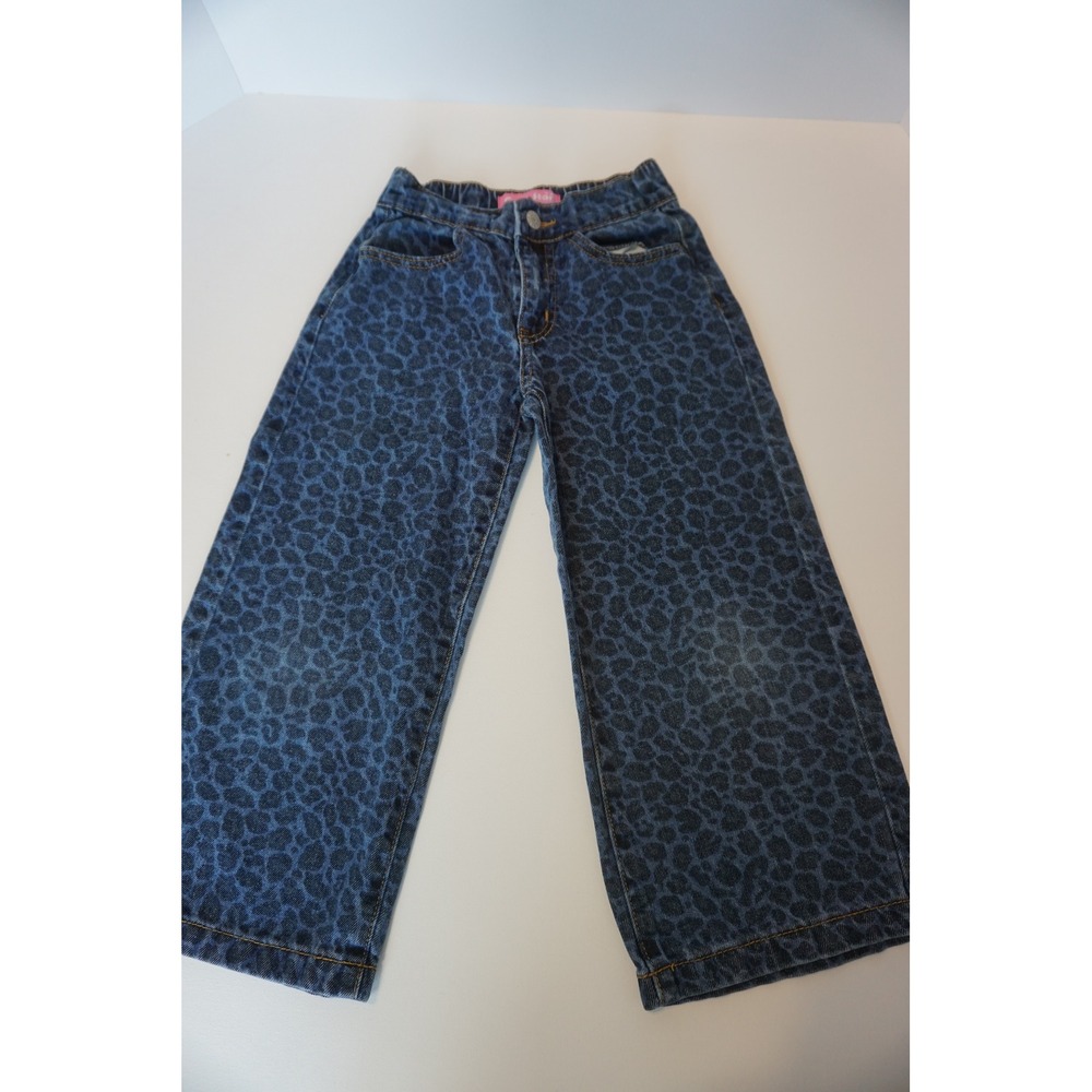 Gogo Star Girls Blue Leopard Print Wide Leg Jeans Size 6 GOGO-61963